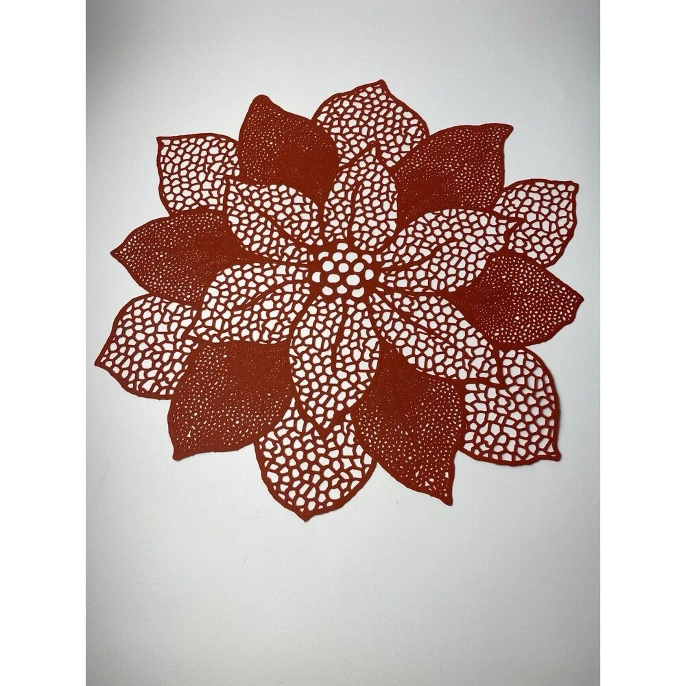 4 Red Poinsettia Placemats 18 Inches Christmas Dining Room Table Decor